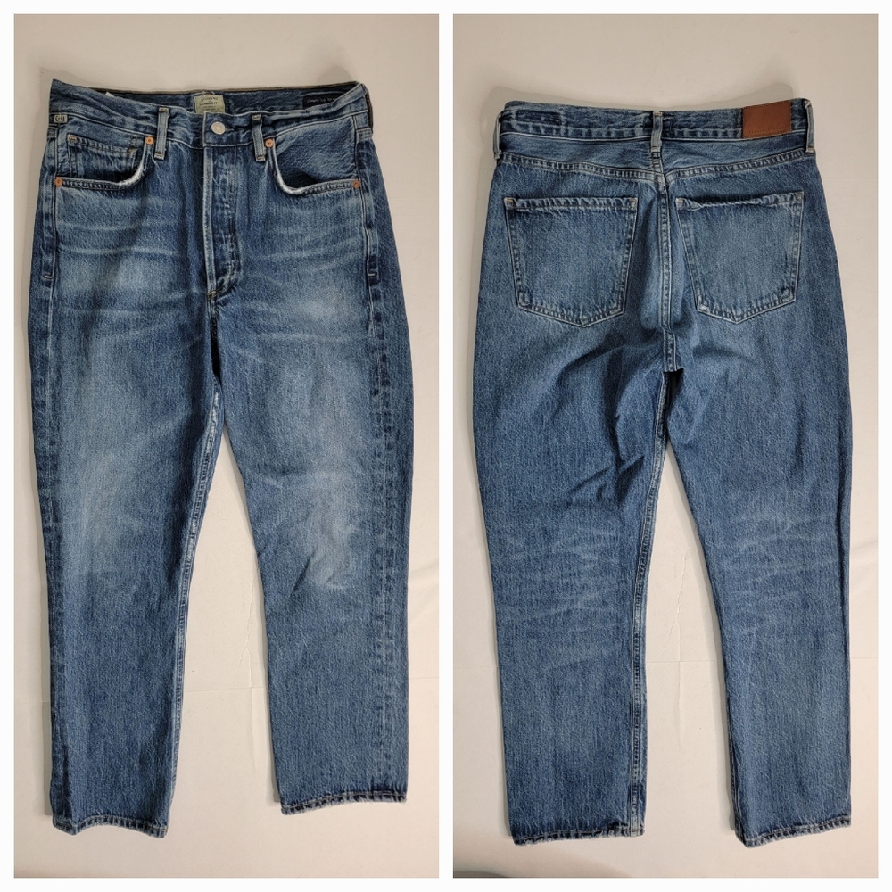 Citizens Of Humanity High-Rise Straight Leg Jeans - Light Blue Wash